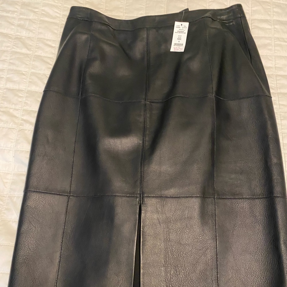White House Black Market Leather Skirt